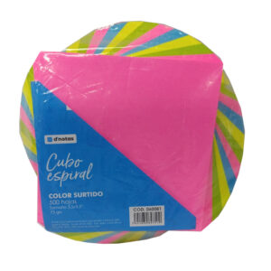 CUBO ESPIRAL COLORES SURTIDO 500 HOJAS,4 COLORES