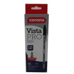 BOLIGRAFO NEGRO CORONA 1.0MM X 12 UDS