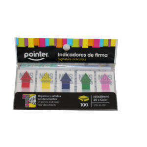 BANDERITA INDICADOR DE FIRMAS POINTER 5 COL 100UDS