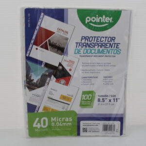 PROTECTOR DE HOJAS 40MIC POINTER 8.5X11 PAQ 100