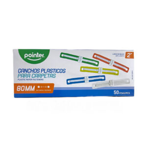 FASTENER POINTER PLASTICO 8CM COLORES 50 UDS