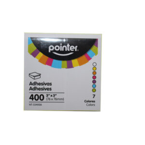 NOTAS ADHESIVAS POINTER 3X3PULG 400 UDS 7 COL