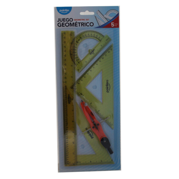 JUEGO GEOMETRIA POINTER COMPAS PRESICION 5PZ 30CM