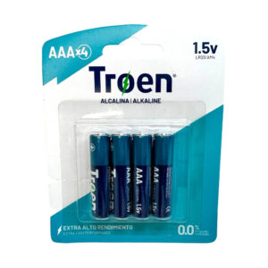 BATERIA ALCALINA AAA TROEN 4 UNIDADES