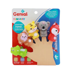 MARIONETAS DE DEDO EDUCATIVAS GENIAL ANIMAL 5 PZAS
