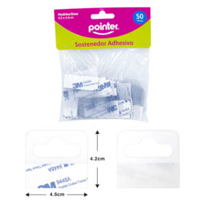 ETIQUETA PLASTICA ADHESIVA PARA COLGAR POINTER