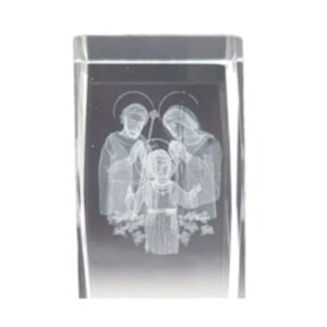 CUBO VIDRIO GRANDE SAGRADA FAMILIA