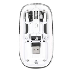 MOUSE MANHATTAN TRANSPARENTE USB INALAM BLANCO