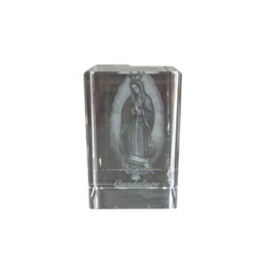 CUBO VIDRIO VIRGEN DE GUADALUPE 5x5x8