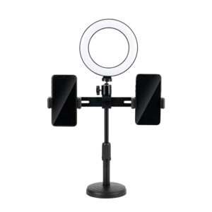 SOPORTE CON ARO DE LUZ ST7021-BK DE 26CM