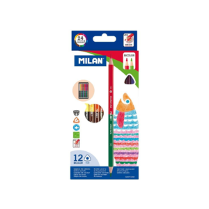 LAPIZ DE COLOR MILAN TRIANGULAR BICOLOR 12 UNDS