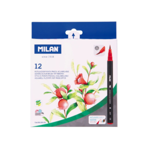 JUEGO DE MARCADOR MILAN PUNTA PINCEL 12 UNIDADES