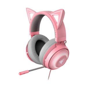 HEADSET GAMING RGB RAZER KRAKEN KITTY V2 QUARTZ ALÁMBRICO USB RZ04-04730200-R3U1 ROSADO