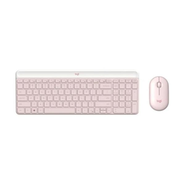TECLADO Y MOUSE LOGITECH MK470 SLIM COMBO MEMBRANA INALÁMBRICO 2.4 GHZ INGLÉS 920-011313 ROSADO