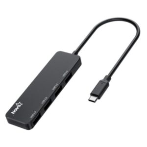 HUB NOVA AHB1S240002C 4 EN 1 USB-C 4 PUERTOS UBS-A 2.0 480MBPS NEGRO