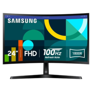 MONITOR SAMSUNG ESSENTIAL S3 24 PULG CURVO 1920 X 1080 100HZ FHD HDMI Y D-SUB LS24D366GANXZA NEGRO