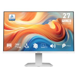 MONITOR MSI PRO MP273W E14A 27 PULG PLANA 1920 X 1080 144 HZ IPS FREESYNC 9S6-3PB4CH-266 BLANCO
