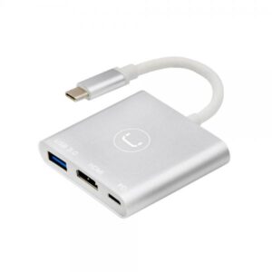 HUB UNNO TEKNO TYPE C 3 IN 1 HDMI + 1-USB 3.0 +PD HB1101SV PLATEADO