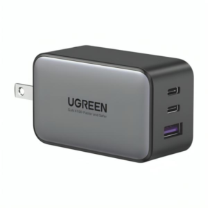 CARGADOR DE PARED UGREEN CD244 2 PUERTOS USB-C Y 1 PUERTO USB-A CARGA RAPIDA TOTAL DE 65W 10334 GRIS/NEGRO